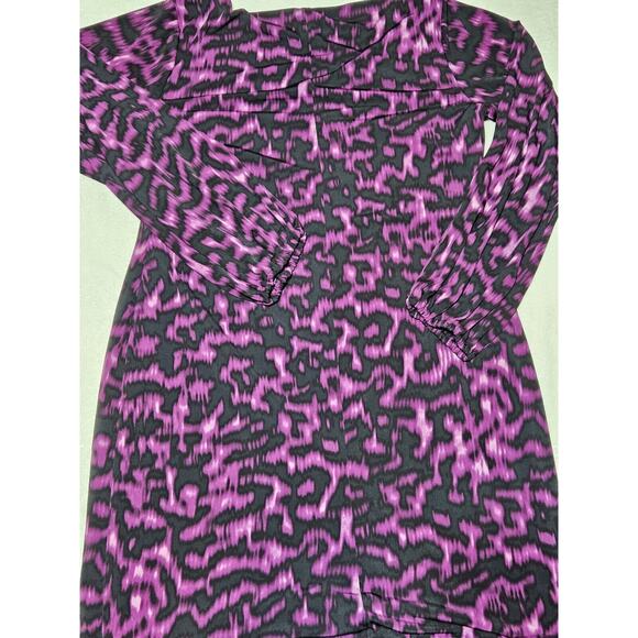 Vince Camuto Dress black purple long sleeve size large - Picture 5 of 5